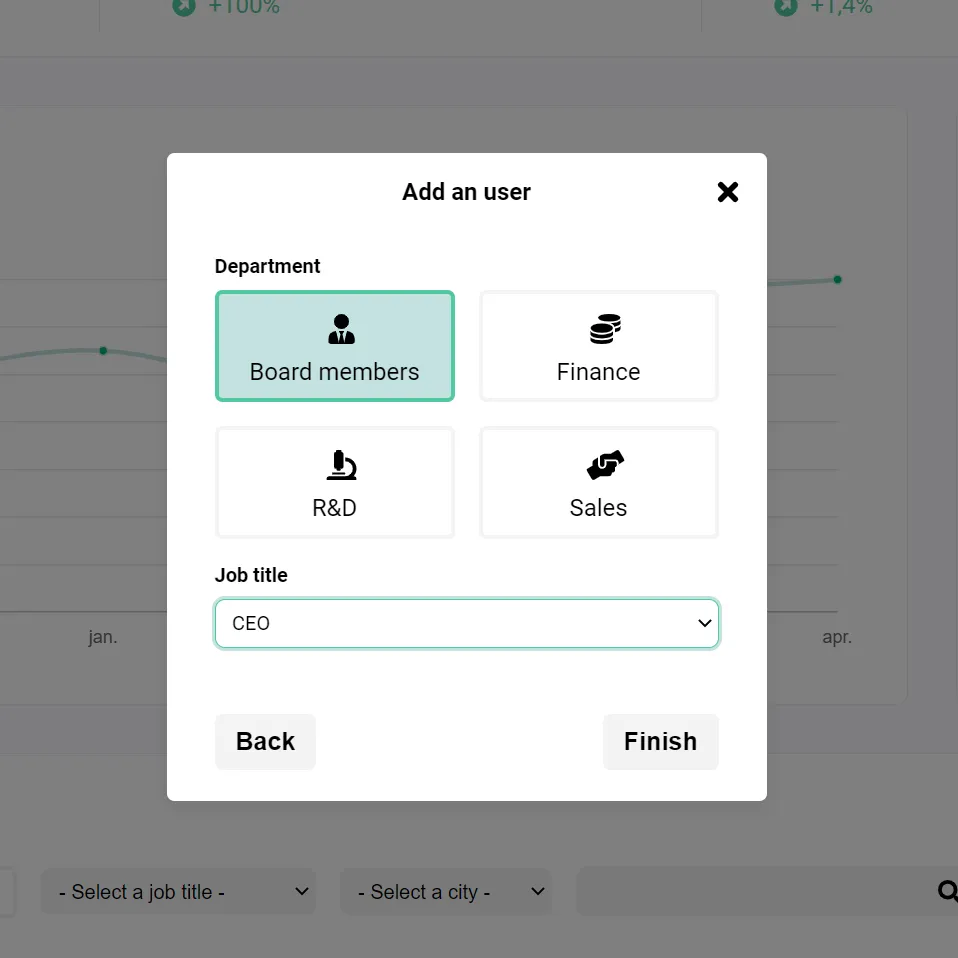 User dashboard